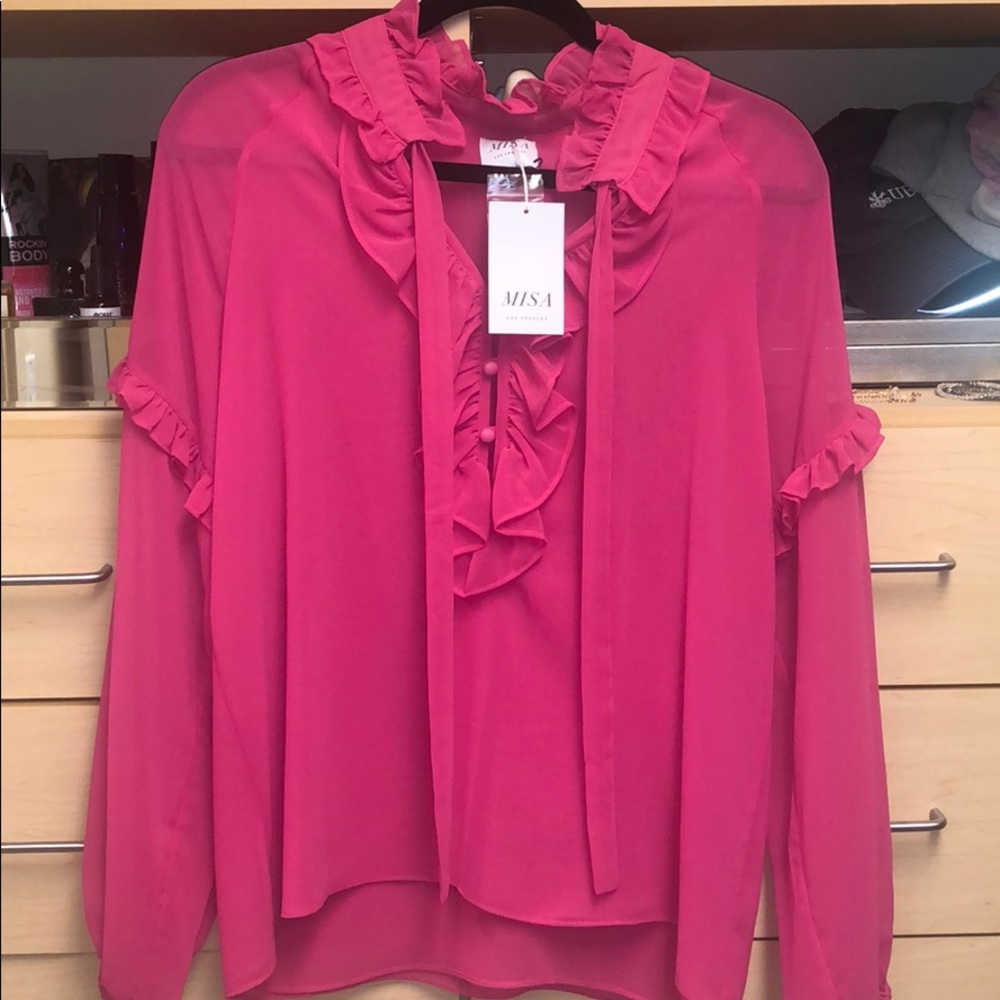 MISA Los Angeles Pink Blouse